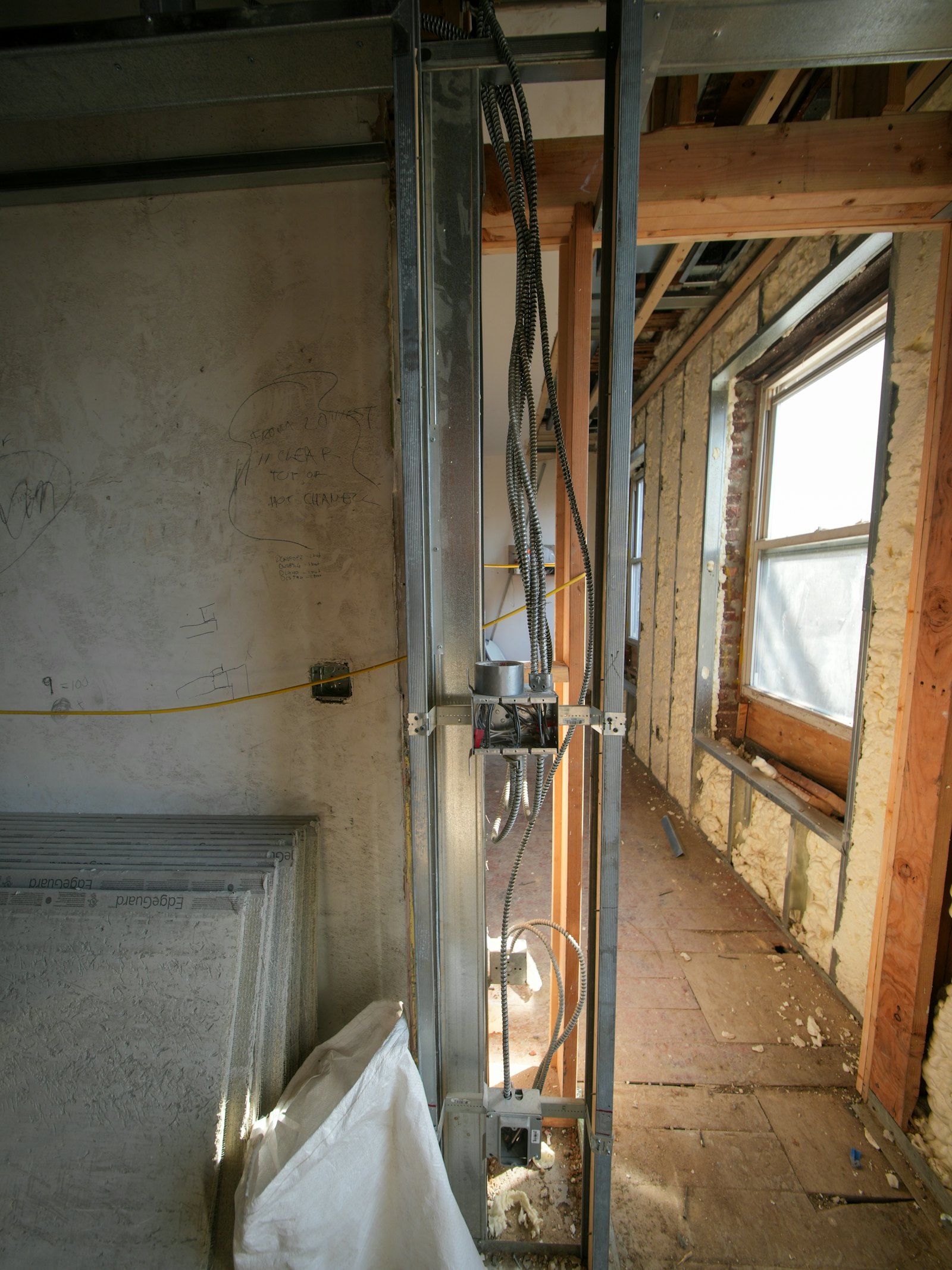 Site before the electrical installation works